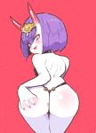  1girl ass fate/grand_order fate_(series) horns inkerton-kun looking_back oni short_hair shuten_douji thong 