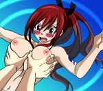  1boy 1girl big_breasts blush breast_grab canon_couple erza_scarlet fairy_tail female female_focus groping groping_breasts hetero jellal_fernandes male male/female nipples nude red_hair 