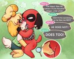 1girl 5:4 angry angry_sex animal_crossing anthro anthro_on_anthro bodily_fluids canid canine canis cherry_(animal_crossing) clothed clothing domestic_dog duo english_text female/female fingering fingering_partner french_kissing furry genital_fluids genitals hate_sex high_res isabelle_(animal_crossing) kissing making_out mammal nintendo pussy pussy_juice sex text tourmalice vaginal vaginal_fingering video_games