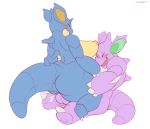 1boy 1girl 1girl angstrom anthro areola ass back big_ears big_testicles blue_skin blush breasts claws closed_eyes cowgirl_position erect_nipples feet girl_on_top happy happy_sex holding horn huge_ass huge_breasts interspecies male nidoking nidoqueen nintendo nipples nude penetration penis pokemon purple_skin riding romantic sex sitting sitting_on_person smile straddling straight tail testicle text thick_thighs video_games white_background wide_hips 