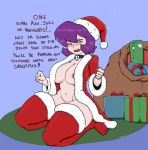  1girl 2018 christmas darkeros dialogue embarrassed gaz nickelodeon older santa_hat short_hair stockings 