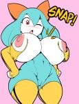  1girl big_breasts breasts game_freak kirlia nintendo nipples pokemon pussy shiny_pokemon stockings thecon wardrobe_malfunction 