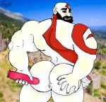  anus bara big_ass god_of_war kratos male male_only muscle muscular 