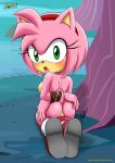  1girl amy_rose ass bbmbbf green_eyes mobius_unleashed palcomix pussy sega sonic_(series) sonic_the_hedgehog_(series) 