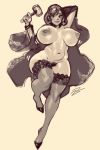  1girl big_breasts breasts high_heels nipples original original_character pubic_hair robert_porter sketch stockings 