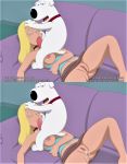  breasts brian_griffin cum_in_pussy erect_nipples erect_penis family_guy fellatio jillian_wilcox shaved_pussy spread_legs 