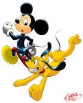 2boys coppertone disney looqdrake male male_only mickey_mouse penis pluto tagme testicle white_background