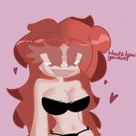 1girl alternate_version_available artist_request big_breasts breasts english_text female_only friday_night_funkin girlfriend_(friday_night_funkin) long_hair navel red_hair simple_background text thick_thighs