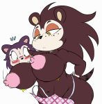  1girl 2018 :&lt; animal_crossing anthro apron areola ass big_ass big_breasts blush breast_expansion breasts clothing duo eulipotyphlan freckles furry half-closed_eyes hands_on_hips hedgehog huge_breasts labelle_able mammal nintendo nipples nude puffy_nipples purple_yoshi_draws sable_able short_stack sibling sisters sketch sweat video_games wardrobe_malfunction 