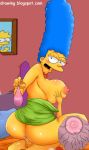  ass blue_hair condom cum cum_in_orifice cum_in_pussy delta26 edit impregnation incest looking_at_viewer marge_simpson milf mother&#039;s_duty mother_and_son no_panties sperm sperm_cell the_simpsons voluptuous yellow_skin 