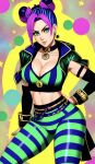 1girl ai_generated female_only jojo&#039;s_bizarre_adventure jolyne_kujo looking_at_viewer spicier_drip thick thick_ass thick_legs thick_thighs