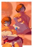  anal_beads ass glasses huge_breasts huge_nipples miniskirt scooby-doo shaved_pussy stockings thighs velma_dinkley 