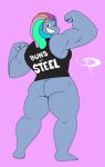 1girl 2019 ass barefoot bismuth bottomless dat_ass frostbiteboi huge_ass huge_breasts muscle muscular_female naughty_face patreon_reward seductive seductive_smile smile steven_universe thick_thighs