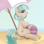  1girl anus beach coco_pommel cutie_mark earth_pony female friendship_is_magic looking_at_viewer my_little_pony nude outdoor outside pony tail 