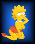  dress edit franchez kneel large_areolae large_breasts lisa_simpson lisalover looking_at_viewer smile the_simpsons topless 
