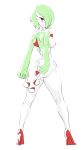  1girl anal anal_beads anal_insertion ass female female_only female_pokemon gardevoir hand_on_ass hand_on_own_ass high_heels looking_at_viewer nude poke_ball_insertion pokeball pokemon red_eyes sideboob solo standing 