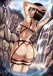  ass attack_on_titan breasts female light_skin mikasa_ackerman partially_submerged pussy reflection shadman short_hair solo water watermark web_address web_address_without_path 