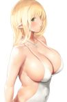  1girl big_breasts blonde_hair elf female female_only green_eyes huge_breasts necklace pointy_ears 