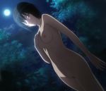  amagami black_eyes black_hair breasts forest moon nanasaki_ai nature navel night nipples nude outside pussy short_hair smile tree 