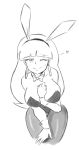  big_breasts bowtie bunny_ears bunnysuit gravity_falls looking_at_viewer monochrome pacifica_northwest wink 