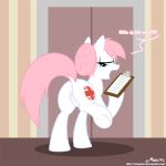  1_girl 1girl 2013 anus ass clipboard cutie_mark earth_pony female female_only friendship_is_magic indoors looking_at_viewer my_little_pony nude nurse nurse_cap nurse_redheart nurse_redheart_(mlp) pony presenting_hindquarters pussy solo standing tail 
