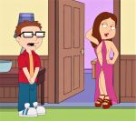  american_dad breasts crossover dress erect_nipples erection family_guy frost969 hand_on_hip meg_griffin steve_smith 