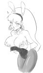  big_breasts bowtie breast_hold breasts breasts_outside bunny_ears bunnysuit gravity_falls monochrome pacifica_northwest 