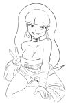  big_breasts breasts cheerleader_outfit gravity_falls looking_at_viewer monochrome pacifica_northwest 