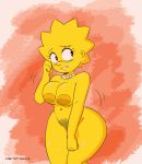  1girl big_ass big_breasts edit large_areolae large_ass lisa_simpson lisalover nervous sweatdrop the_simpsons 