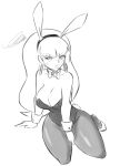  big_breasts bunny_ears bunnysuit gravity_falls looking_at_viewer monochrome pacifica_northwest 