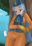 blue_hair cameltoe cleric dragon_quest_iii female_priest_(dq3) lobotomy_lab priest_(dq3) see-through souryo_(dq3)