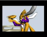  2_anthros 2_males 2boys 3_fingers 3d anthro anthro/anthro anthro_canine anthro_fox canine detached_sleeves digimon duo erection fox fur furry indoors legs_up male male/male male_anthro male_anthro_fox male_only male_renamon mostly_nude multiple_male penis renamon sex sitting standing table toei_animation yaoi yin_yang 