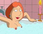  bathing bathtub breasts family_guy lois_griffin red_nipples soap_bubbles 