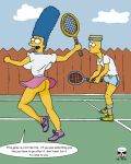  bart_simpson headband marge_simpson no_panties tennis the_fear the_simpsons yellow_skin 