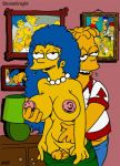  animated bart_simpson gif incest marge_simpson mother&#039;s_duty mother_and_son nev_(artist) the_simpsons thigh_sex yellow_skin 