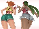  2girls ass big_ass clothed female female_only green_hair kasumi_(pokemon) mallow mallow_(pokemon) misty orange_hair pokemon pokemon_(anime) pokemon_(game) 