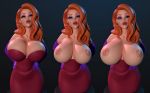  erect_nipples gloves huge_breasts jessica_rabbit no_bra red_dress red_hair topless who_framed_roger_rabbit 