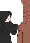  1boy 1girl burqa digital_media_(artwork) duo fellatio female hijab human male niqab obama oral sucking_penis 