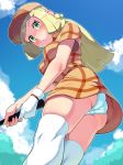  1girl ass boris_(noborhys) lillie_(pokemon) nintendo panties pokemon pokemon_(anime) pokemon_(game) pokemon_sm skirt_lift solo 