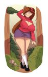  big_breasts breasts cleavage cleavage_cutout female gravity_falls looking_at_viewer mabel_pines rexcrash64 rexcrash64_(artist) smile solo sweater 
