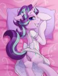  1girl anus ass clothed cutie_mark dress dress_lift female female_only female_unicorn friendship_is_magic gloves horn looking_at_viewer my_little_pony no_panties pony pussy solo starlight_glimmer stockings tail unicorn white_dress white_gloves white_stockings 