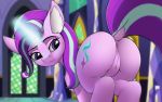  1girl animal_ears anus ass big_ass big_butt butt cutie_mark dat_ass female female_only female_unicorn friendship_is_magic hasbro horn looking_back magic mane mare my_little_pony nude pony presenting_hindquarters pussy solo starlight_glimmer tail telekinesis thick thick_ass unicorn vagina 