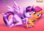2girls ass bbmbbf blush breasts equestria_untamed eyelashes female female_only friendship_is_magic multiple_girls my_little_pony palcomix pietro&#039;s_secret_club pussy scootaloo scootaloo_(mlp) tail twilight_sparkle twilight_sparkle_(mlp) whipped_cream yuri