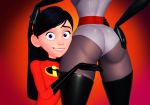  ass bodysuit boots gloves helen_parr milf mother_and_daughter the_incredibles thigh_high_boots violet_parr 