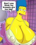  bathroom big_breasts edit marge_simpson text the_simpsons yellow_skin 