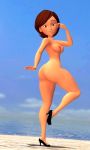  ass big_breasts helen_parr high_heels naked_heels nipples nude the_incredibles thighs 