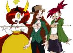  1girl aeolus assisted_exposure barbell_piercing breasts bullet cartoon_network crossover demon demon_girl disney erect_nipples female_only foster&#039;s_home_for_imaginary_friends frankie_foster freckles gravity_falls hekapoo human humanoid long_hair nipple_bar nipple_piercing nipples orange_hair redhead star_vs_the_forces_of_evil surprised tagme teen torn_clothes wendy_corduroy 