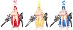  areolae beige_skin big_breasts blue_eyes blue_hair bluebullpen breasts choker empty_eyes female hearts hypnotic_accessory kairi kingdom_hearts mind_control namine nipples nude pussy red_eyes red_hair tattoo weapon x-blade xion yellow_eyes yellow_hair 