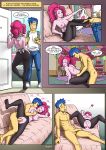  1boy 1girl blue_hair breasts comic cum cum_in_pussy cum_inside cum_leaking equestria_girls flash_sentry flash_sentry_(mlp) footjob friendship_is_magic hairless_pussy hand_on_breast male/female my_little_pony no_bra no_panties pantyhose partially_clothed penis_in_pussy pink_hair pinkie_pie pinkie_pie_(mlp) sex topless torn_pantyhose vaginal vaginal_penetration vaginal_sex 
