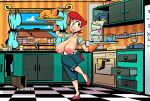  dexter&#039;s_laboratory dexter&#039;s_mom gloves huge_breasts kitchen large_areolae nipples no_bra pants seductivesquid tophatmahoney topless 